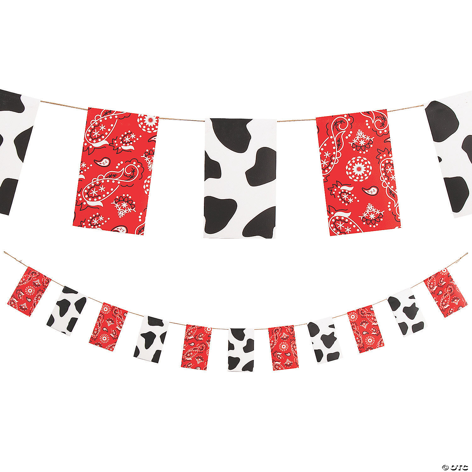 Cow Print Bandana Pennant Banner 7ft.